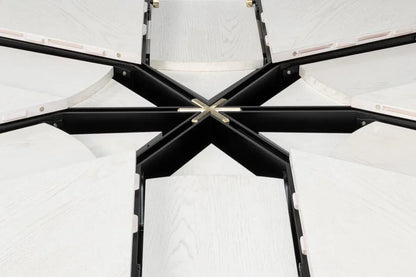 Tower Jupe Wooden Round Dining Table-Dining Tables-Sarreid-LOOMLAN