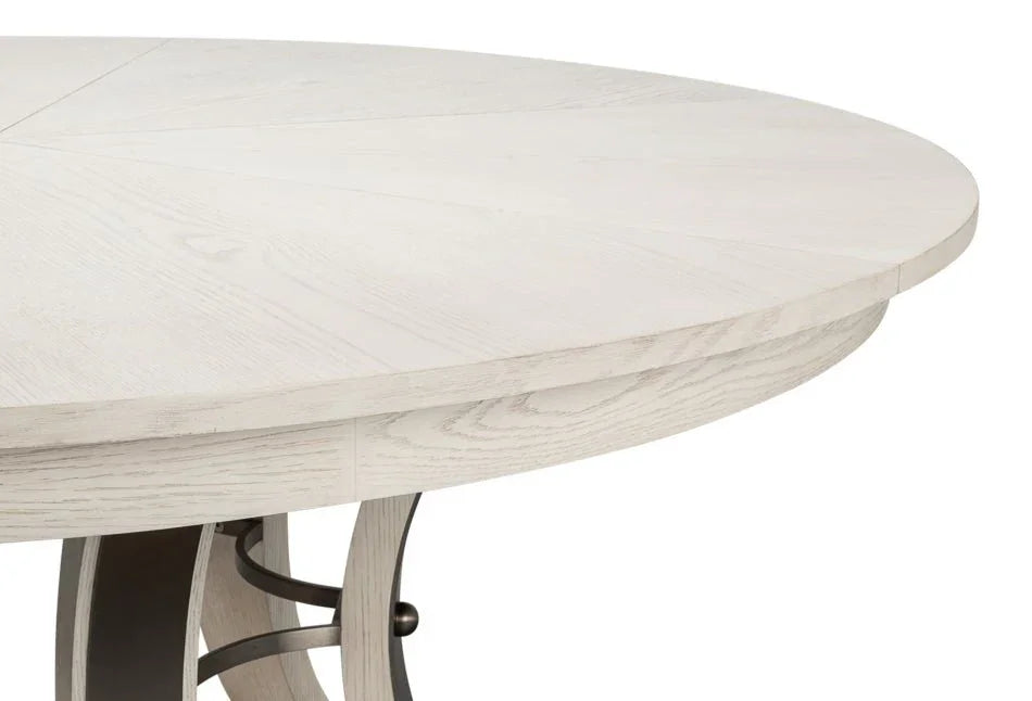 Tower Jupe Wooden Round Dining Table-Dining Tables-Sarreid-LOOMLAN