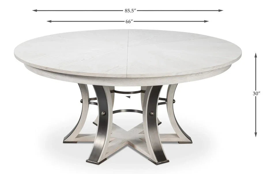 Tower Jupe Wooden Round Dining Table-Dining Tables-Sarreid-LOOMLAN