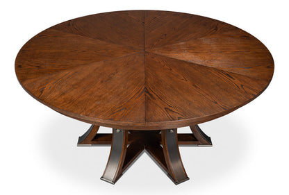Tower Jupe Wooden Round Dining Table-Dining Tables-Sarreid-LOOMLAN