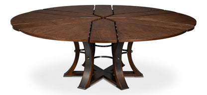 Tower Jupe Wooden Round Dining Table-Dining Tables-Sarreid-LOOMLAN