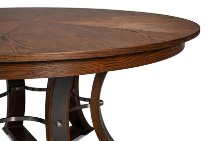 Tower Jupe Wooden Round Dining Table-Dining Tables-Sarreid-LOOMLAN