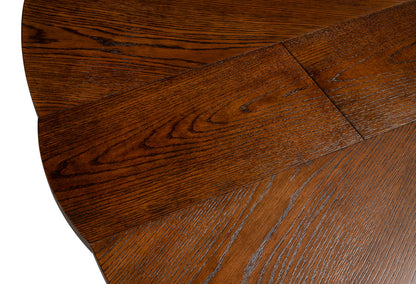 Tower Jupe Wooden Round Dining Table-Dining Tables-Sarreid-LOOMLAN