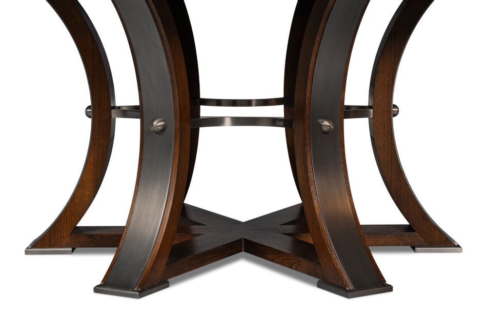 Tower Jupe Wooden Round Dining Table-Dining Tables-Sarreid-LOOMLAN