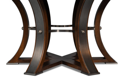 Tower Jupe Wooden Round Dining Table-Dining Tables-Sarreid-LOOMLAN