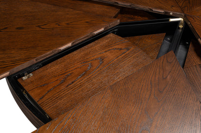 Tower Jupe Wooden Round Dining Table-Dining Tables-Sarreid-LOOMLAN