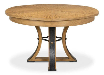 Tower Jupe Wooden Round Dining Table-Dining Tables-Sarreid-LOOMLAN