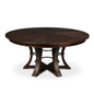 Tower Jupe Wooden Round Dining Table-Dining Tables-Sarreid-Large-Brunt Brown-LOOMLAN