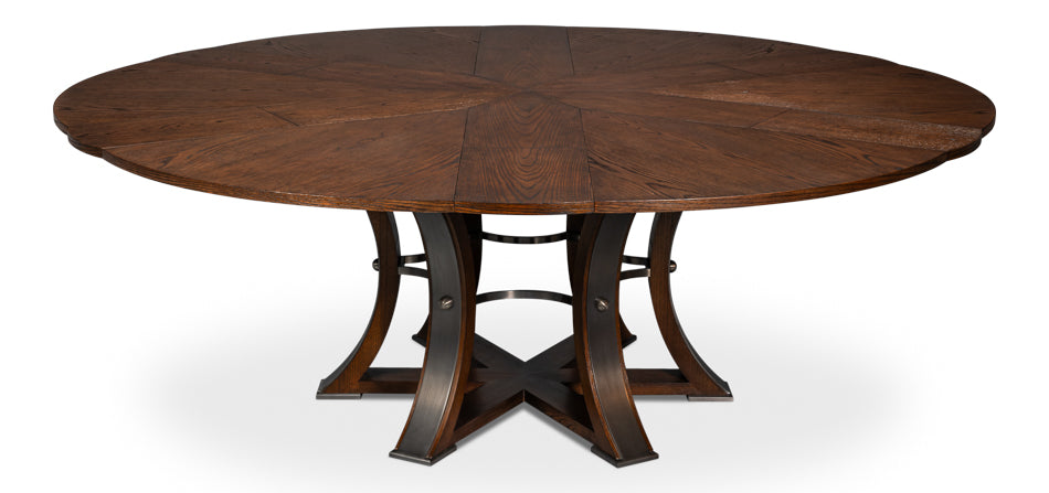 Tower Jupe Wooden Round Dining Table-Dining Tables-Sarreid-Large-Palladio-LOOMLAN