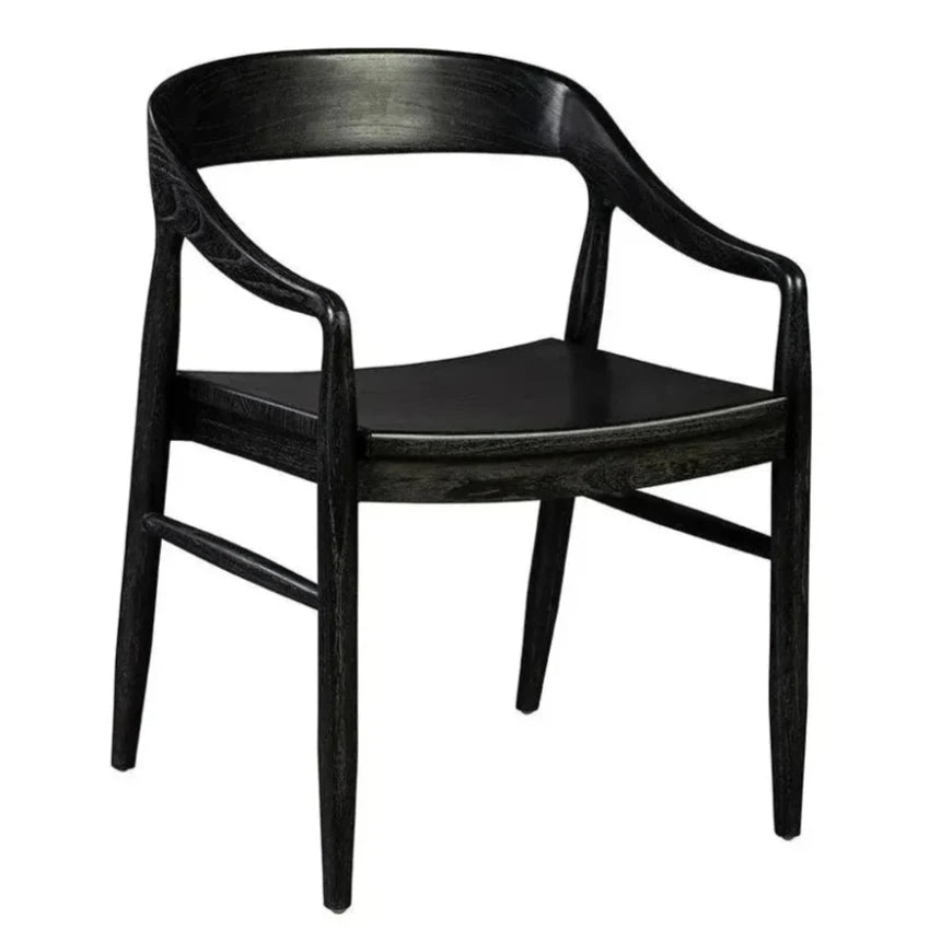 Townsend Wooden Black Arm Chair - LOOMLAN - Furniture Classics - Accent Chairs
