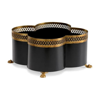 Tracery Porcelain Flower Stem Cachepot - LOOMLAN - Chelsea House - Planters