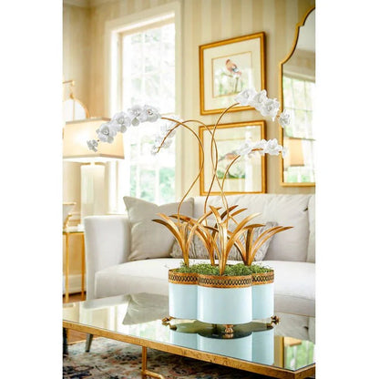 Tracery Porcelain Flower Stem Cachepot - LOOMLAN - Chelsea House - Planters