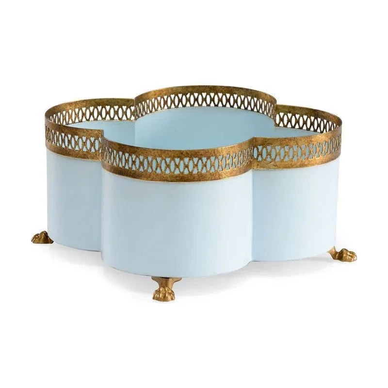 Tracery Porcelain Flower Stem Cachepot - LOOMLAN - Chelsea House - Planters