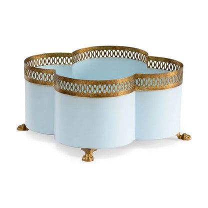 Tracery Porcelain Flower Stem Cachepot - LOOMLAN - Chelsea House - Planters