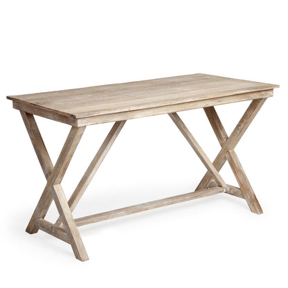 Tracy X Frame Natural Wooden Office Desk-Home Office Desks-Mercana-LOOMLAN