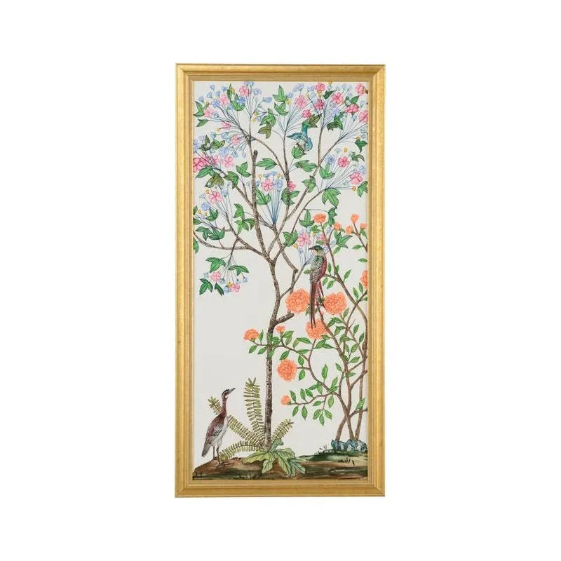 Traditional Chinoiserie Gold Leaf Framed Artwork-Framed Wall Art-Chelsea House-Chinoiserie I-LOOMLAN