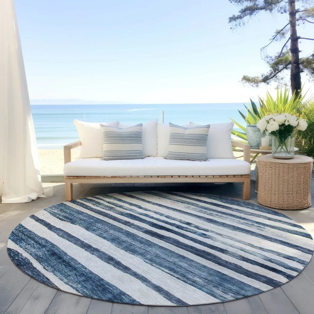 Tramma Blue Washable Indoor - Outdoor Rug - LOOMLAN - LOOMLAN Rugs - Outdoor Rugs