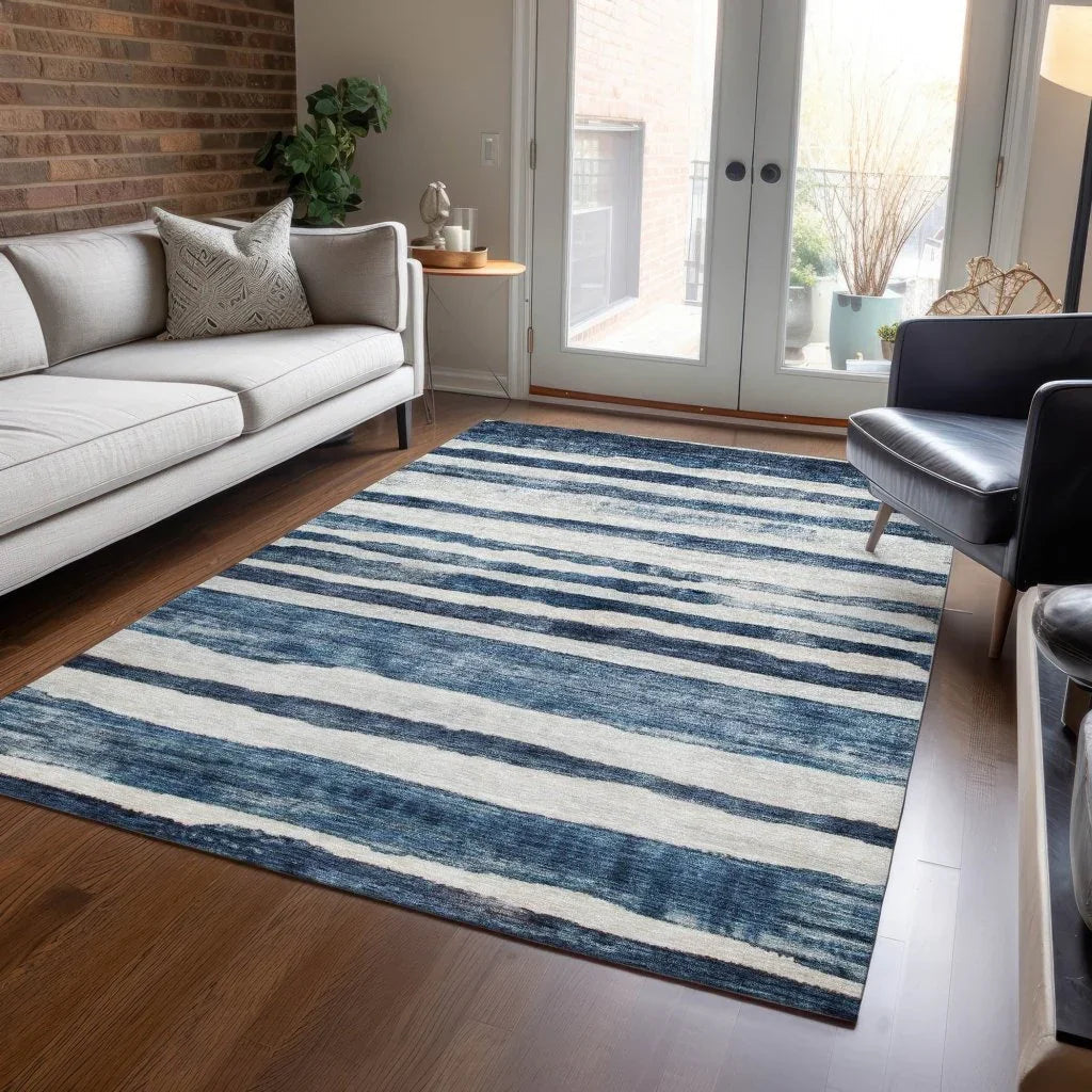 Tramma Blue Washable Indoor - Outdoor Rug - LOOMLAN - LOOMLAN Rugs - Outdoor Rugs