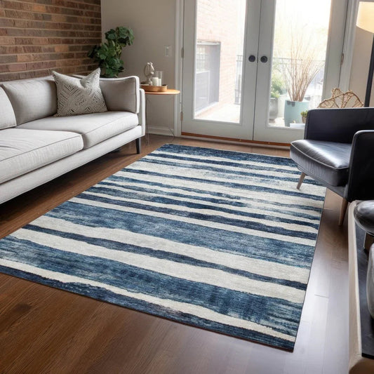 Tramma Blue Washable Indoor - Outdoor Rug - LOOMLAN - LOOMLAN Rugs - Outdoor Rugs