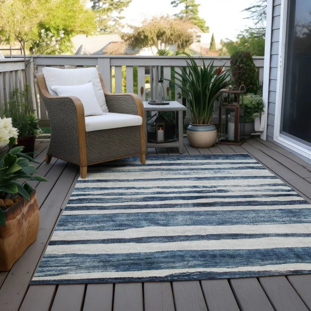 Tramma Blue Washable Indoor - Outdoor Rug - LOOMLAN - LOOMLAN Rugs - Outdoor Rugs