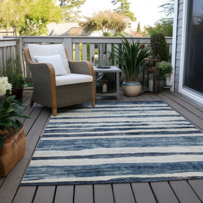 Tramma Blue Washable Indoor - Outdoor Rug - LOOMLAN - LOOMLAN Rugs - Outdoor Rugs