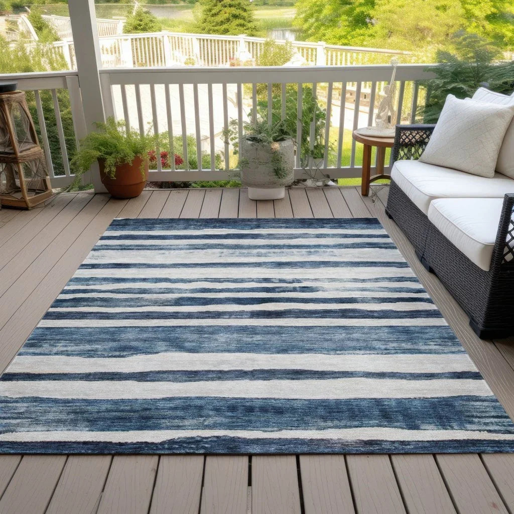 Tramma Blue Washable Indoor - Outdoor Rug - LOOMLAN - LOOMLAN Rugs - Outdoor Rugs