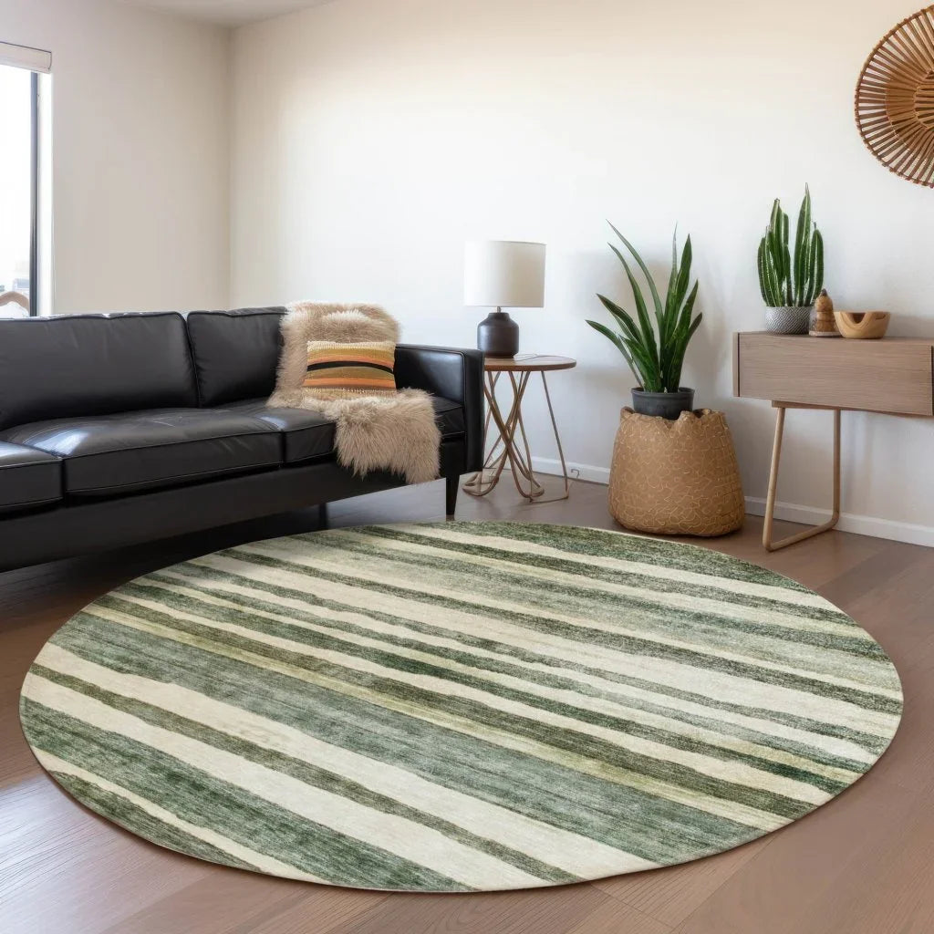 Tramma Green Washable Indoor - Outdoor Rug - LOOMLAN - LOOMLAN Rugs - Outdoor Rugs
