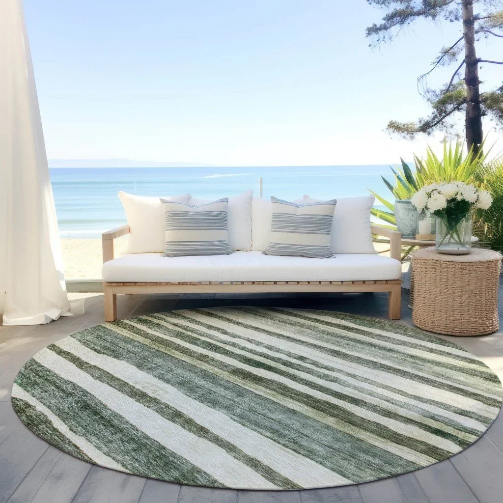 Tramma Green Washable Indoor - Outdoor Rug - LOOMLAN - LOOMLAN Rugs - Outdoor Rugs