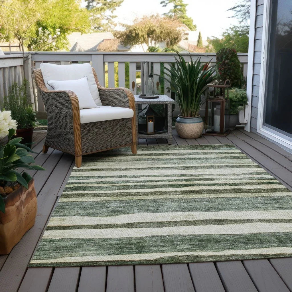 Tramma Green Washable Indoor - Outdoor Rug - LOOMLAN - LOOMLAN Rugs - Outdoor Rugs