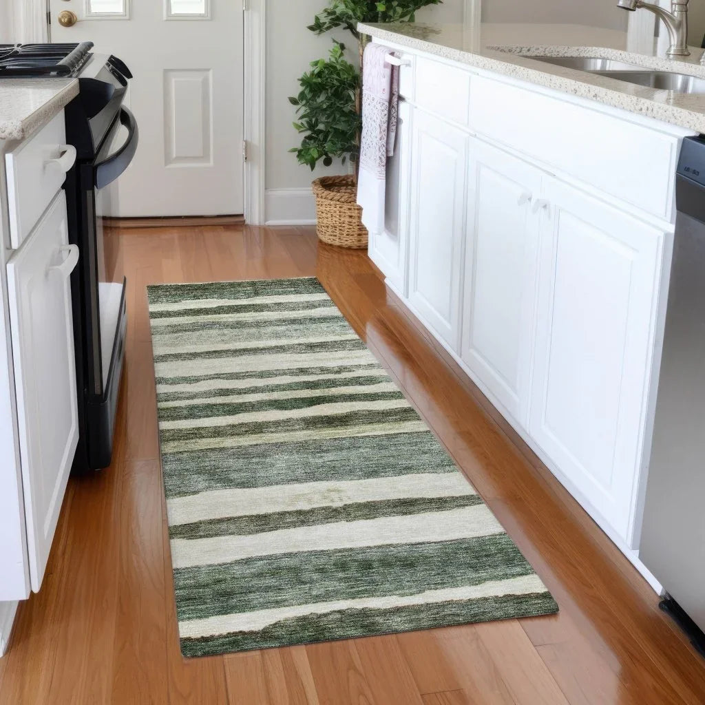 Tramma Green Washable Indoor - Outdoor Rug - LOOMLAN - LOOMLAN Rugs - Outdoor Rugs