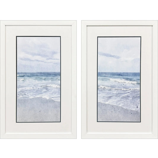 Tranquil Ocean Blue Framed Wall Art 2PC