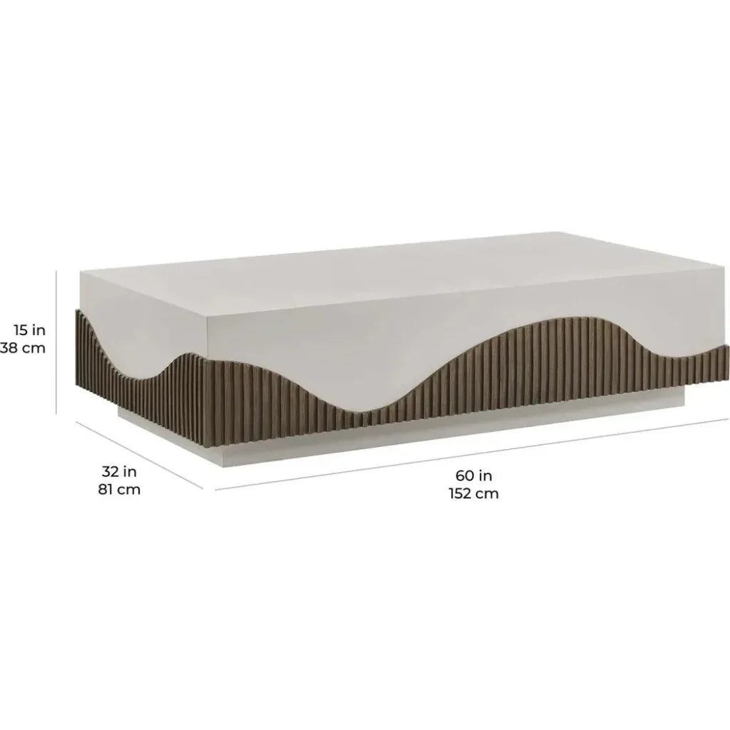 Tranquility Rectangle White Outdoor Coffee Table-Outdoor Coffee Tables-Seasonal Living-LOOMLAN