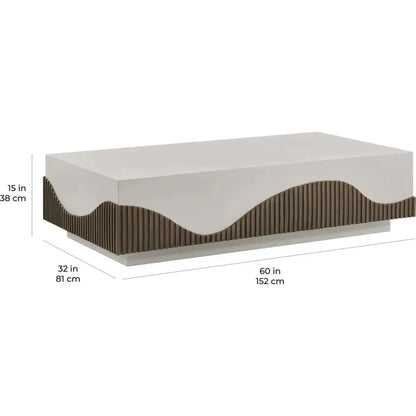 Tranquility Rectangle White Outdoor Coffee Table-Outdoor Coffee Tables-Seasonal Living-LOOMLAN