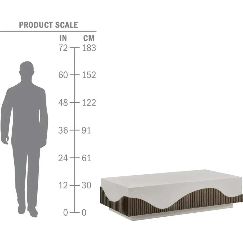 Tranquility Rectangle White Outdoor Coffee Table-Outdoor Coffee Tables-Seasonal Living-LOOMLAN