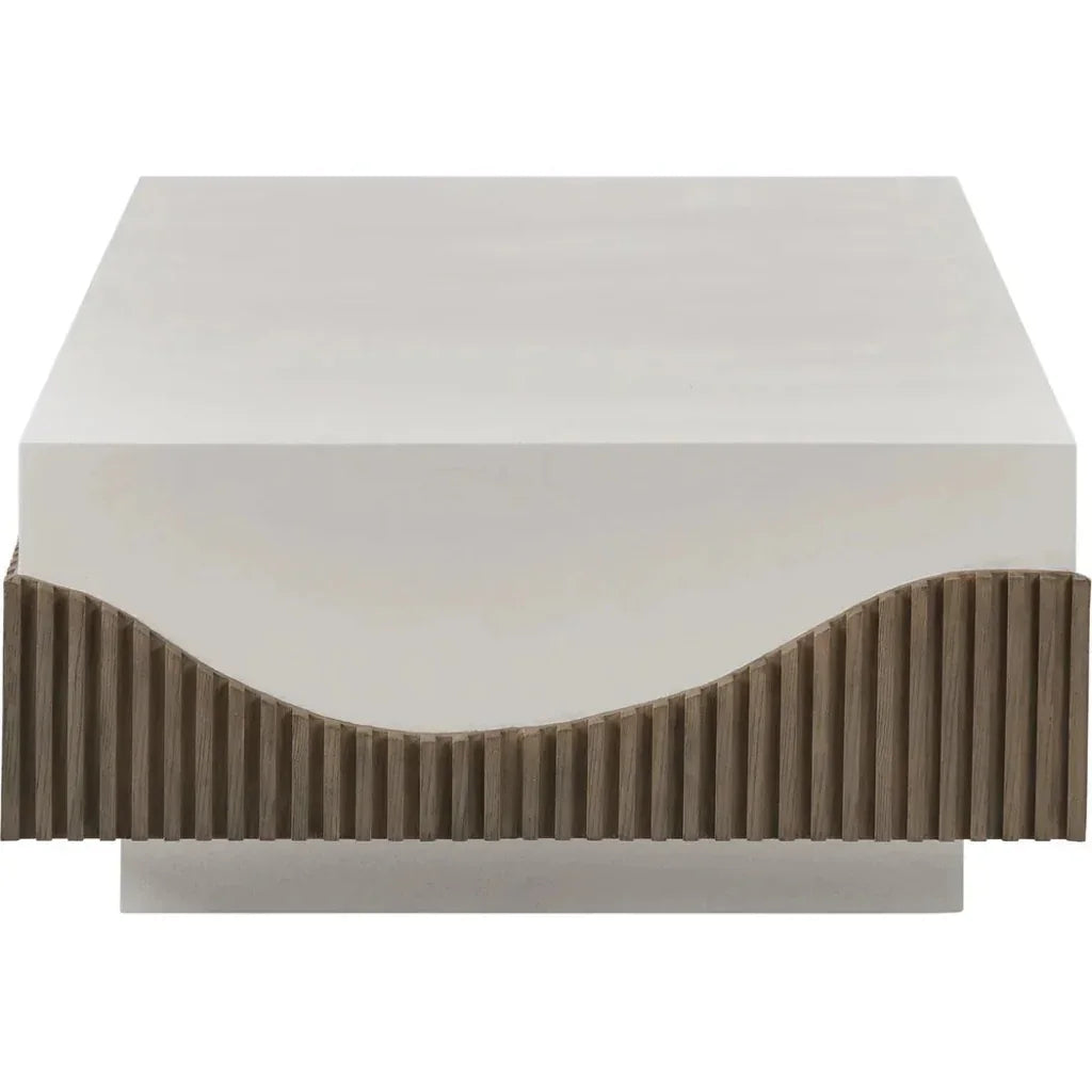 Tranquility Rectangle White Outdoor Coffee Table-Outdoor Coffee Tables-Seasonal Living-LOOMLAN