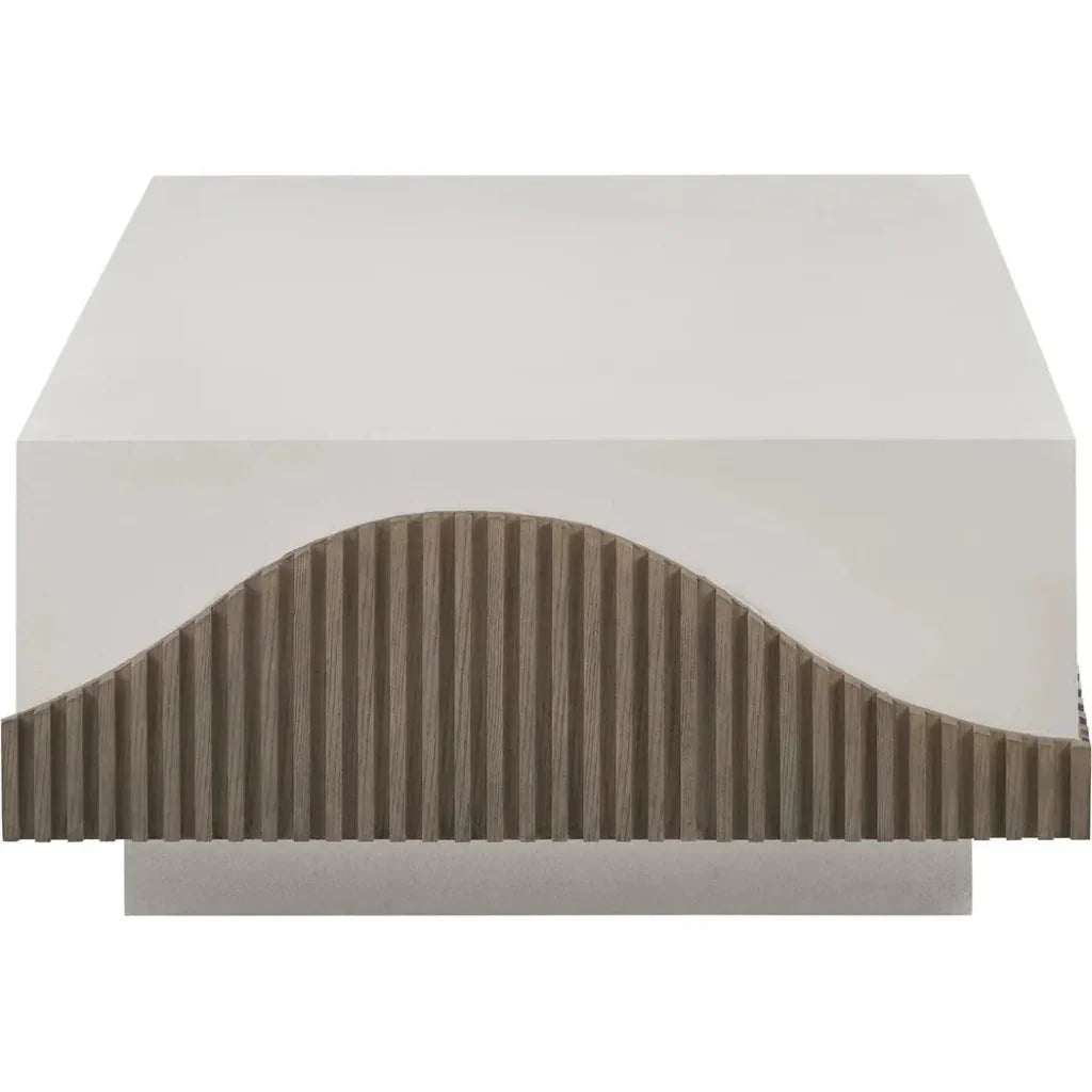 Tranquility Rectangle White Outdoor Coffee Table-Outdoor Coffee Tables-Seasonal Living-LOOMLAN