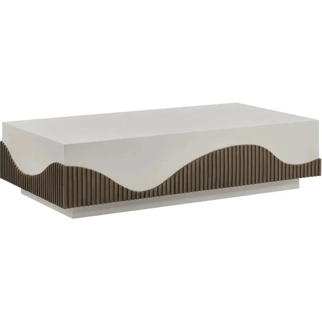 Tranquility Rectangle White Outdoor Coffee Table-Outdoor Coffee Tables-Seasonal Living-LOOMLAN