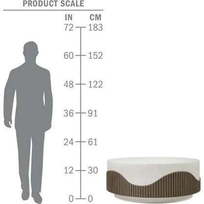 Tranquility Round White Outdoor Coffee Table-Outdoor Coffee Tables-Seasonal Living-LOOMLAN