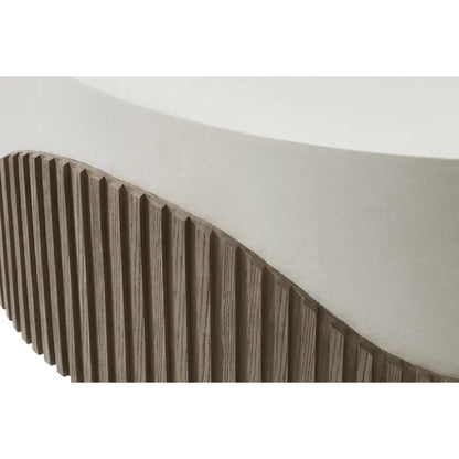 Tranquility Round White Outdoor Coffee Table-Outdoor Coffee Tables-Seasonal Living-LOOMLAN