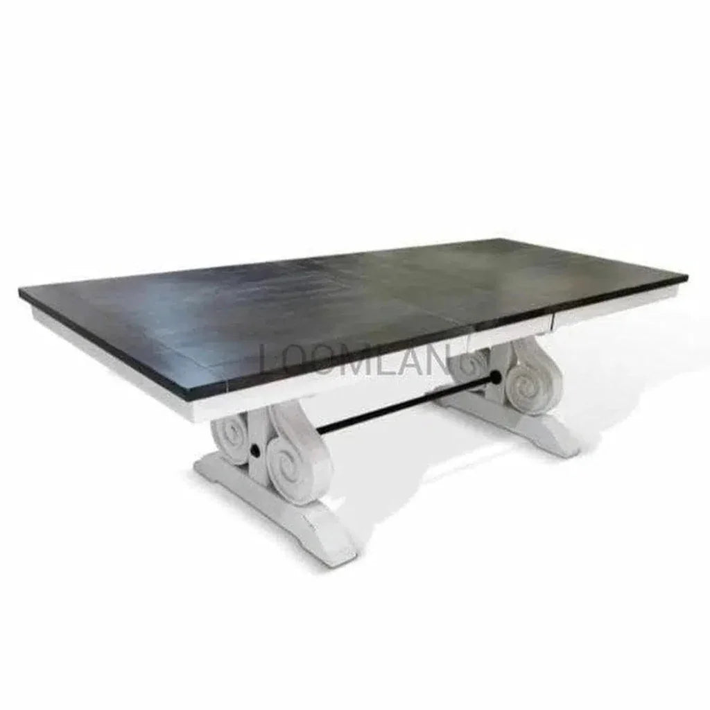 Transitional Extendable Dining Table Trestle-Dining Tables-Sunny D-LOOMLAN