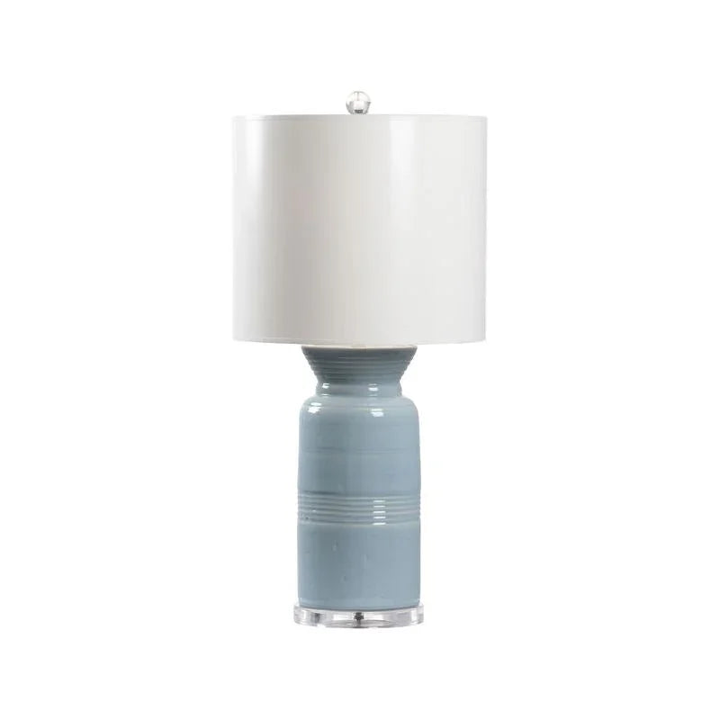 Transparent Mist Blue Glazed Ceramic Table Lamp - LOOMLAN - Wildwood - Table Lamps