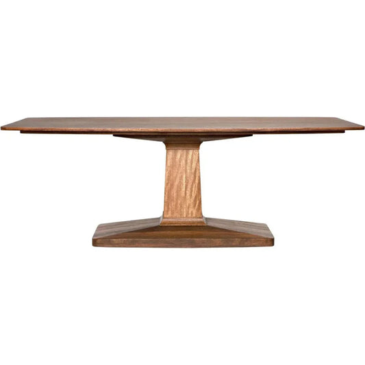 Travis Wood Rectangle Dining Table-Dining Tables-Noir-LOOMLAN