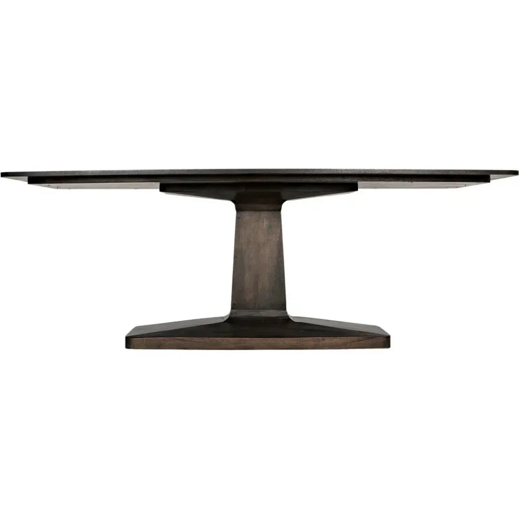 Travis Wood Rectangle Dining Table-Dining Tables-Noir-LOOMLAN