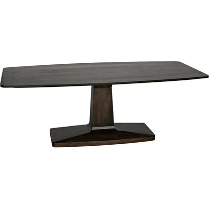 Travis Wood Rectangle Dining Table-Dining Tables-Noir-Black-LOOMLAN