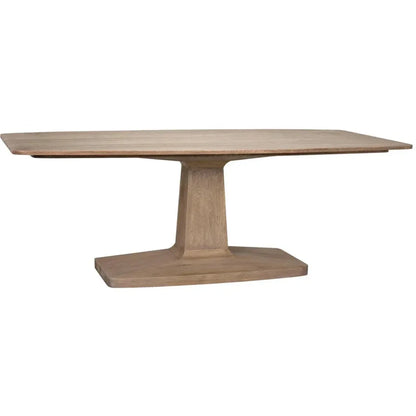 Travis Wood Rectangle Dining Table-Dining Tables-Noir-Brown-LOOMLAN