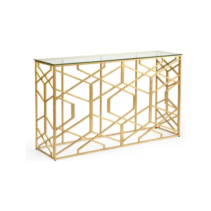 Trellis Iron Framed Console Table - LOOMLAN - Chelsea House - Console Tables