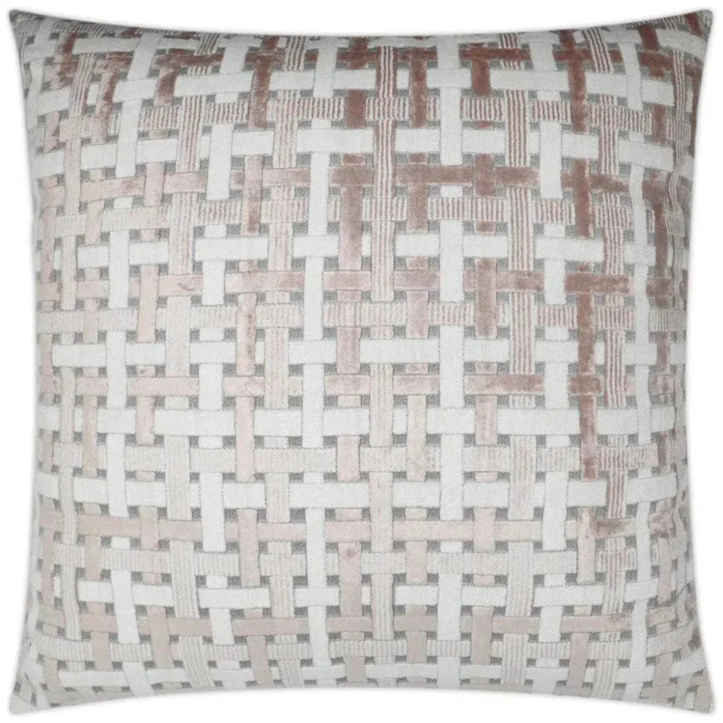 Trellis Velvet Blush Grey Throw Pillow Insert - LOOMLAN - D.V. Kap - Throw Pillows