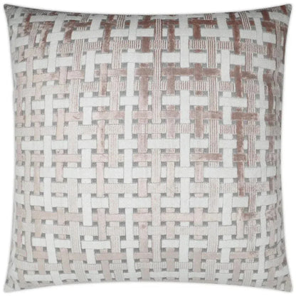 Trellis Velvet Blush Grey Throw Pillow Insert - LOOMLAN - D.V. Kap - Throw Pillows