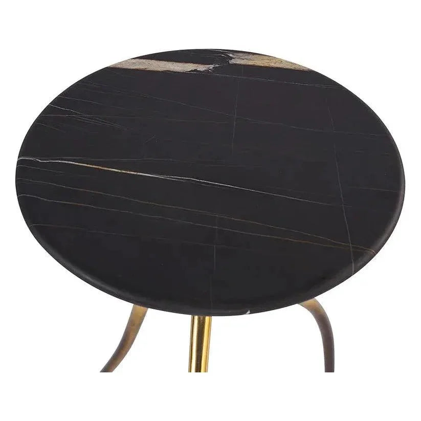 TRENT End Table Black Marble Gold Legs - LOOMLAN - SUNPAN - End Tables