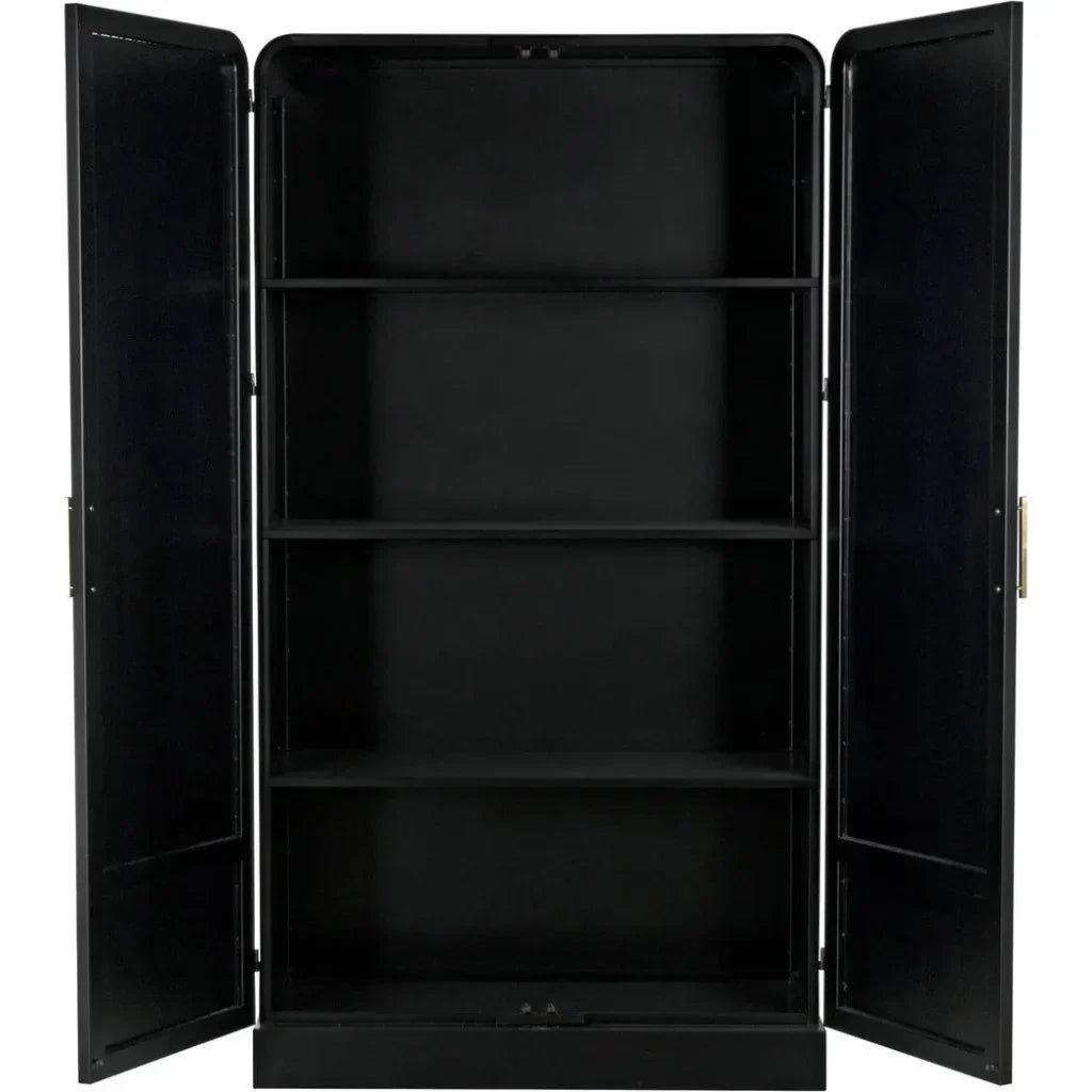 Tresor Hutch Bookcase Tall Black Buffet Cabinet - LOOMLAN - Noir - Bookcases